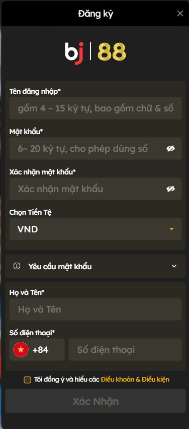 Cách đăng ký tài khoản BJ88
